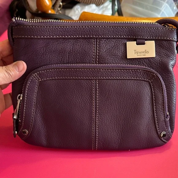 Tignanello Dark Purple Crossbody Bag - Picture 1 of 4